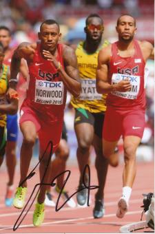 Vernon Norwood  USA  4 x 400m   2.WM 2015  Leichtathletik Foto original signiert 
