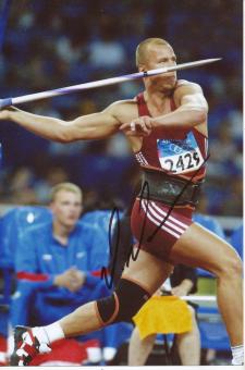 Vladims Vasilevskis  Lettland  Speer  2.OS 2004  Leichtathletik Foto original signiert 