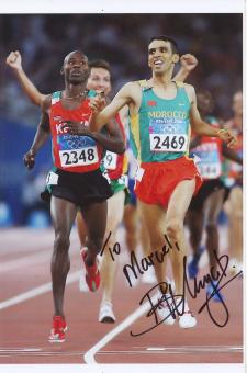 Bernard Lagat  Kenia  1500m  2.OS 2004  Leichtathletik Foto original signiert 