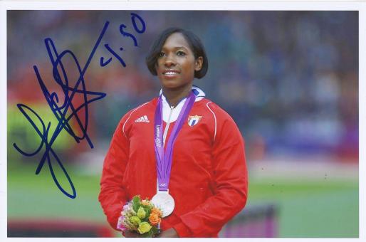 Yarisley Silva  Kuba  Stabhochsprung   2.OS 2012  Leichtathletik Foto original signiert 