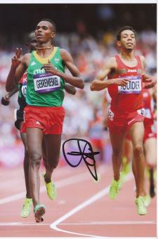 Dejen Gebremeskel Äthiopien  5000m  2. OS 2012  Leichtathletik original signiert 
