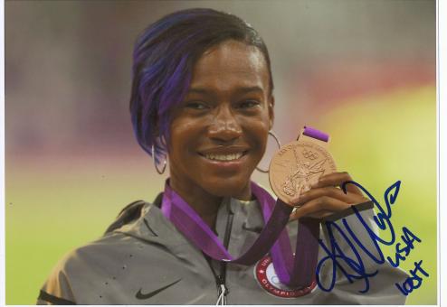 Kellie Wells  USA   100m Hürden 3.OS  2012  Leichtathletik original signiert 