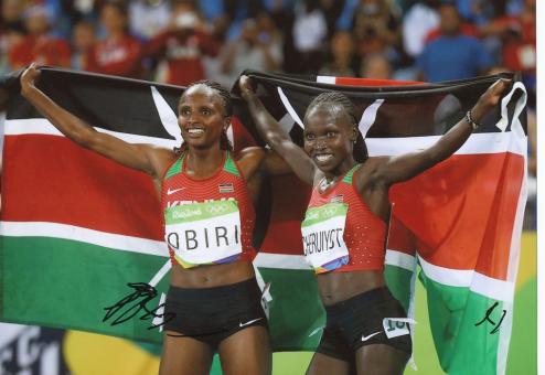 Hellen Obiri  Kenia  5000m  2.OS  2016  Leichtathletik original signiert 
