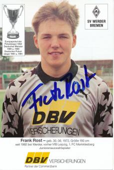Frank Rost  1992/93  SV Werder Bremen Fußball Autogrammkarte original signiert 