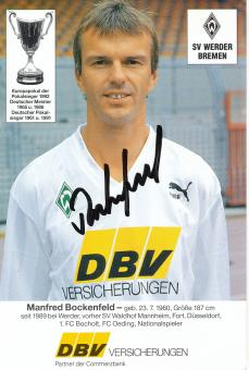 Manfred Bockenfeld  1992/93  SV Werder Bremen Fußball Autogrammkarte original signiert 
