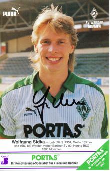 Wolfgang Sidka  1986/87  SV Werder Bremen Fußball Autogrammkarte original signiert 