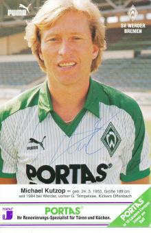 Michael Kutzop  1986/87  SV Werder Bremen Fußball Autogrammkarte original signiert 