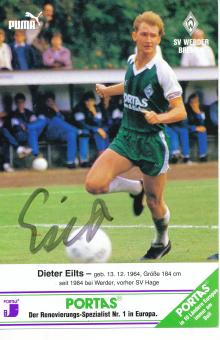Dieter Eilts  SV Werder Bremen Fußball Autogrammkarte original signiert 