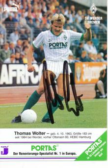 Thomas Wolter  SV Werder Bremen Fußball Autogrammkarte original signiert 