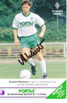 Andree Wiedener  SV Werder Bremen Fußball Autogrammkarte original signiert 