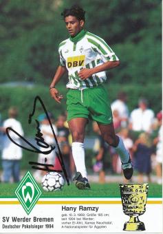 Hany Ramzy  1994/95  SV Werder Bremen Fußball Autogrammkarte original signiert 