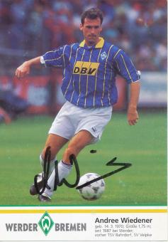 Andre Wiedener  1995/96  SV Werder Bremen Fußball Autogrammkarte original signiert 
