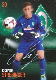 Richard Strebinger  2013/2014  SV Werder Bremen Fußball Autogrammkarte original signiert 
