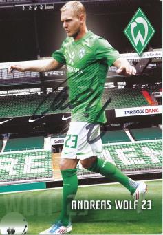 Andreas Wolf  2011/2012  SV Werder Bremen Fußball Autogrammkarte original signiert 