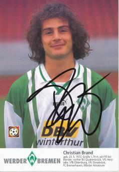 Christian Brand  1996/97  SV Werder Bremen Fußball Autogrammkarte original signiert 