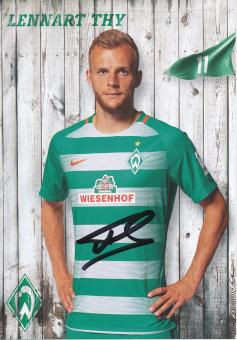 Lennart Thy  2016/2017   SV Werder Bremen Fußball Autogrammkarte original signiert 