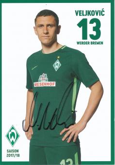 Milos Veljokic  2017/2018   SV Werder Bremen Fußball Autogrammkarte original signiert 