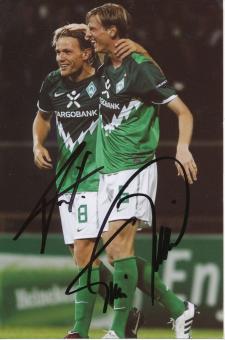 Tim Borowski & Clemens Fritz    SV Werder Bremen Fußball Foto original signiert 