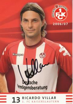Ricardo Villar  2006/2007  FC Kaiserslautern  Fußball Autogrammkarte original signiert 