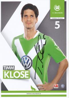 Timm Klose   2014/2015  VFL Wolfsburg  Fußball Autogrammkarte original signiert 