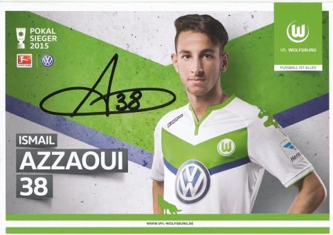 Ismail Azzaoui  2015/2016  VFL Wolfsburg  Fußball Autogrammkarte original signiert 
