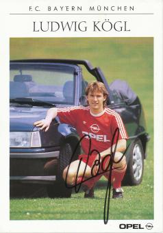Ludwig Kögl 1989/1990 FC Bayern München Fußball Autogrammkarte original signiert 