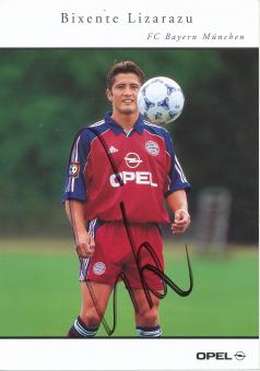 Bixente Lizarazu  2000/2001  FC Bayern München Fußball Autogrammkarte original signiert 