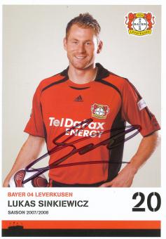 Lukas Sinkiewicz  2007/2008  Bayer 04 Leverkusen Fußball Autogrammkarte original signiert 