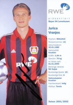 Jurica Vranjes   2001/2002  Bayer 04 Leverkusen Fußball Autogrammkarte original signiert 