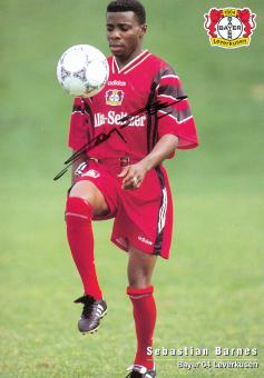 Sebastian Barnes  1996/1997  Bayer 04 Leverkusen Fußball Autogrammkarte original signiert 