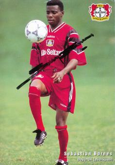 Sebastian Barnes  1996/1997  Bayer 04 Leverkusen Fußball Autogrammkarte original signiert 