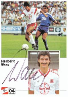 Herbert Waas  1.8.1986  Bayer 04 Leverkusen Fußball Autogrammkarte original signiert 