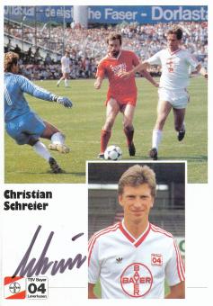 Christian Schreier  1.8.1986  Bayer 04 Leverkusen Fußball Autogrammkarte original signiert 