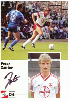 Peter Zanter  1.8.1986  Bayer 04 Leverkusen Fußball Autogrammkarte original signiert 