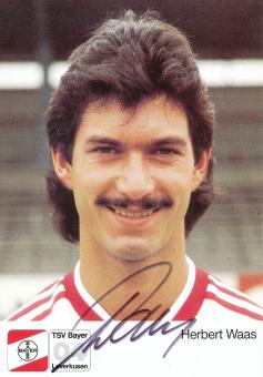 Herbert Waas  1.9.1987  Bayer 04 Leverkusen Fußball Autogrammkarte original signiert 