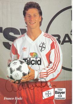Franco Foda  25.08.1992  Bayer 04 Leverkusen Fußball Autogrammkarte Druck signiert 