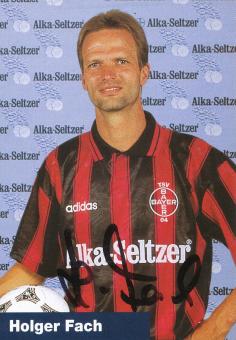 Holger Fach  1995/1996  Bayer 04 Leverkusen Fußball Autogrammkarte original signiert 