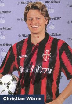 Christian Wörns   1995/1996  Bayer 04 Leverkusen Fußball Autogrammkarte original signiert 