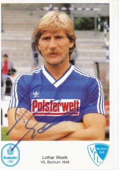 Lothar Woelk  1985/1986  VFL Bochum  Fußball Autogrammkarte original signiert 