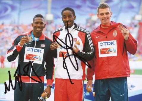 Jehue Gordon TRI & Michael Tinsley USA 400m Hürden WM 2013 Leichtathletik Foto original signiert 