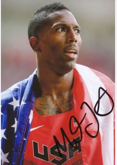 Michael Tinsley  USA  400m Hürden 2.WM 2013 Leichtathletik Foto original signiert 