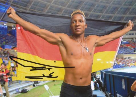 Raphael Holzdeppe  Stabhochsprung WM 2013 Leichtathletik Foto original signiert 