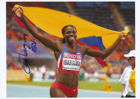 Caterine Ibargüen  Kolumbien  Dreisprung 1.WM 2013 Leichtathletik Foto original signiert 