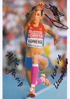 Jekaterina Konewa  Rußland  Dreisprung 2.WM 2013 Leichtathletik Foto original signiert 