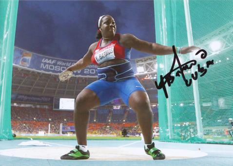 Yarelys Barrios  Kuba  Diskus  3.WM 2013 Leichtathletik Foto original signiert 