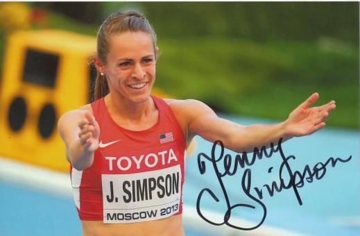 Jennifer Simpson USA  1500m WM 2013 Leichtathletik Foto original signiert 