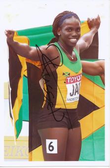 Carrie Russell  Jamaika  4 x 100m WM 2013 Leichtathletik Foto original signiert 