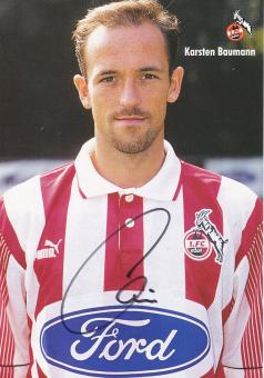 Karsten Baumann  1995/1996   FC Köln Fußball Autogrammkarte original signiert 