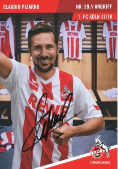 Claudio Pizarro  2017/2018  FC Köln Fußball Autogrammkarte original signiert 