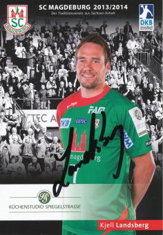 Kjell Landsberg  2013/14  SC Magdeburg Handball Autogrammkarte original signiert 